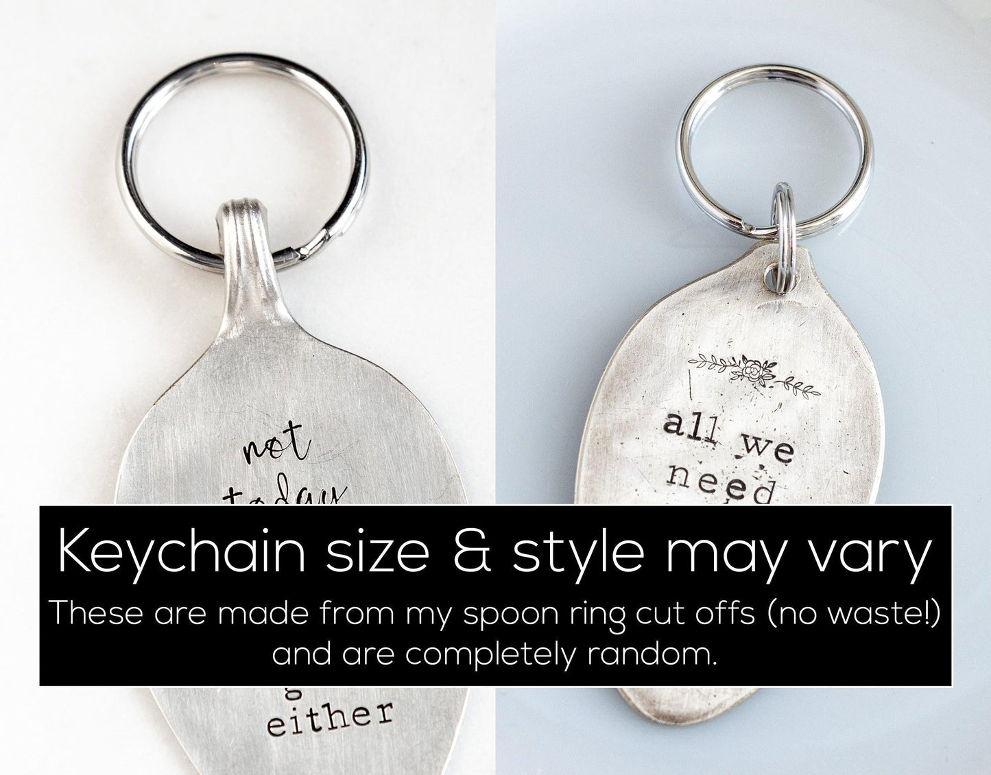Drive Safe I Need You Here with Me, Hand Stamped Vintage Spoon Keychain Keychains callistafaye   