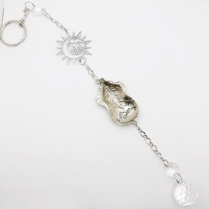 Mountains Sun Catcher, Medium Sun Catcher Crystal, Vintage Silverware Window Ornament