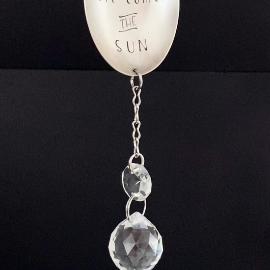 Here Comes the Sun - Sun Catcher, Medium Sun Catcher Crystal, Vintage Silverware Window Ornament Suncatcher callistafaye