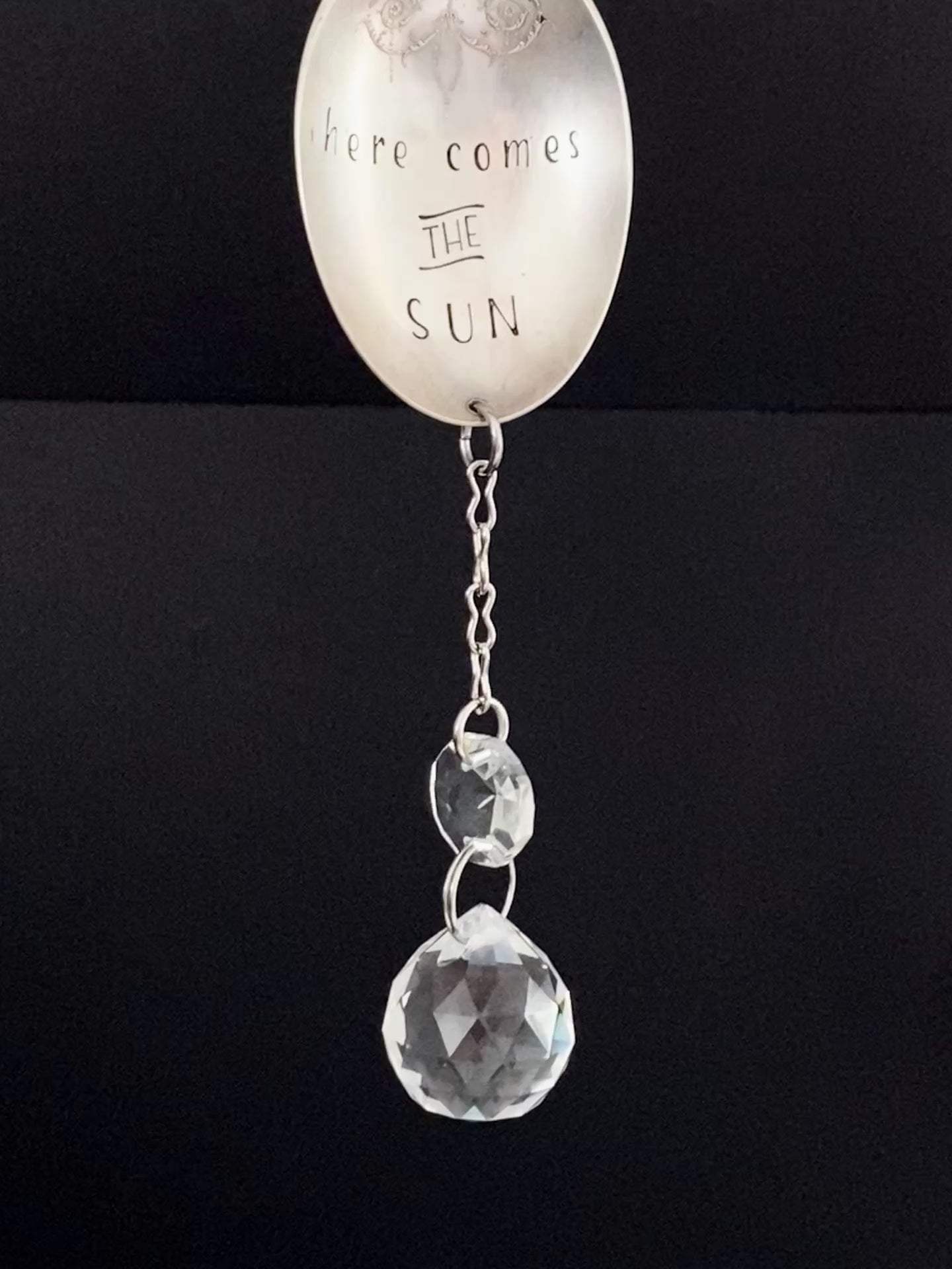 Here Comes the Sun - Sun Catcher, Medium Sun Catcher Crystal, Vintage Silverware Window Ornament Suncatcher callistafaye