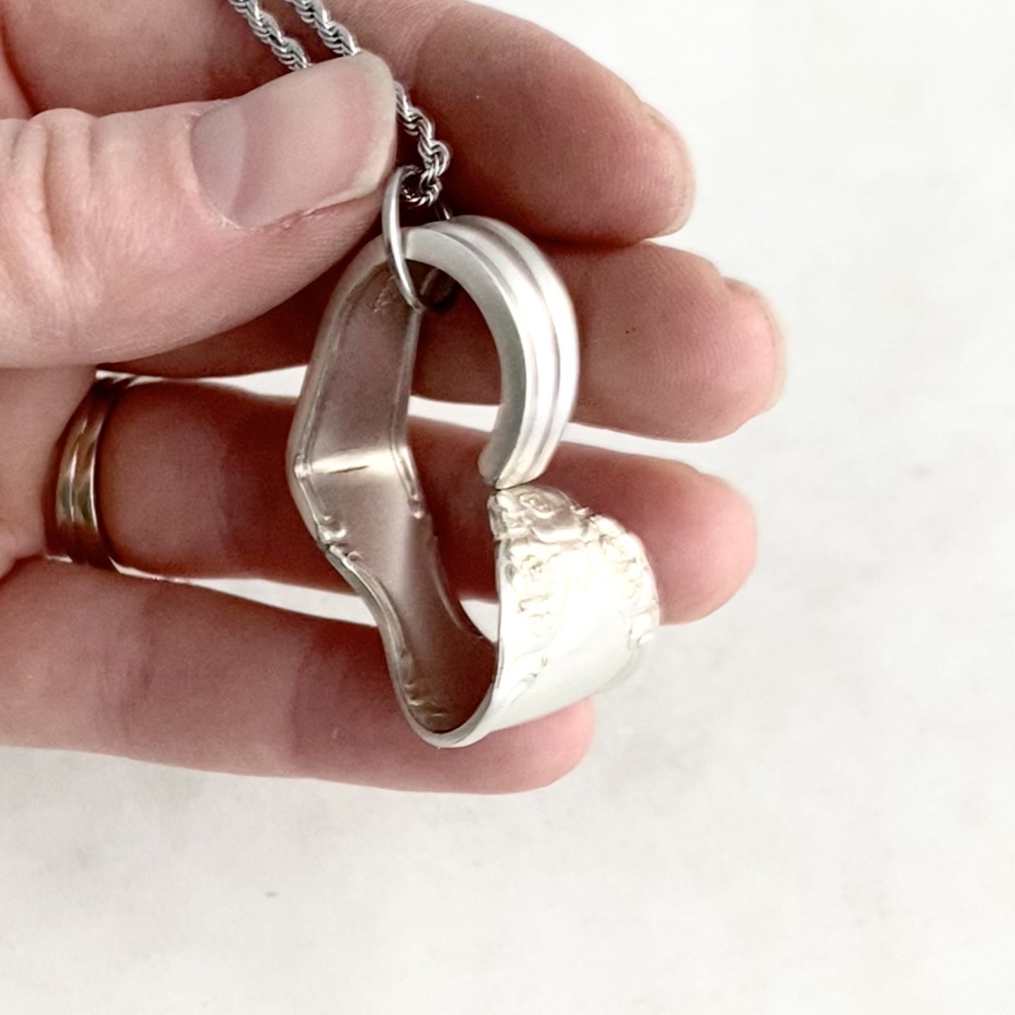 Silvery Mist 1955, Floating Heart, Vintage Spoon Jewelry Hearts callistafaye