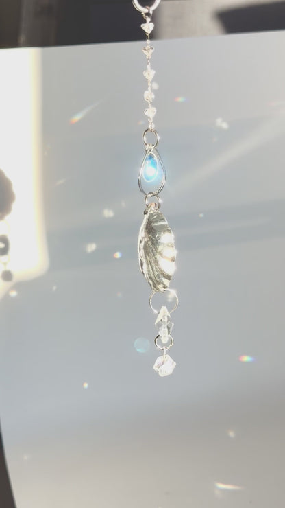 Rainbow Sun Catcher, Small Sun Catcher Crystal, Vintage Silverware Window Ornament