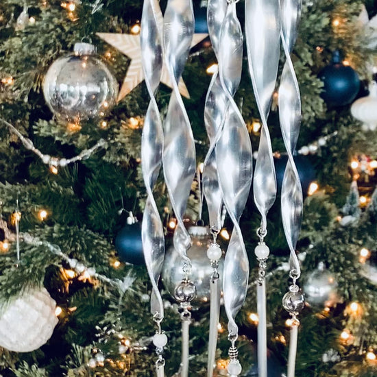 Victorian Inspired Icicle Ornament, Large Metal Icicle Decoration, Hand Made Christmas Ornament Ornaments callistafaye