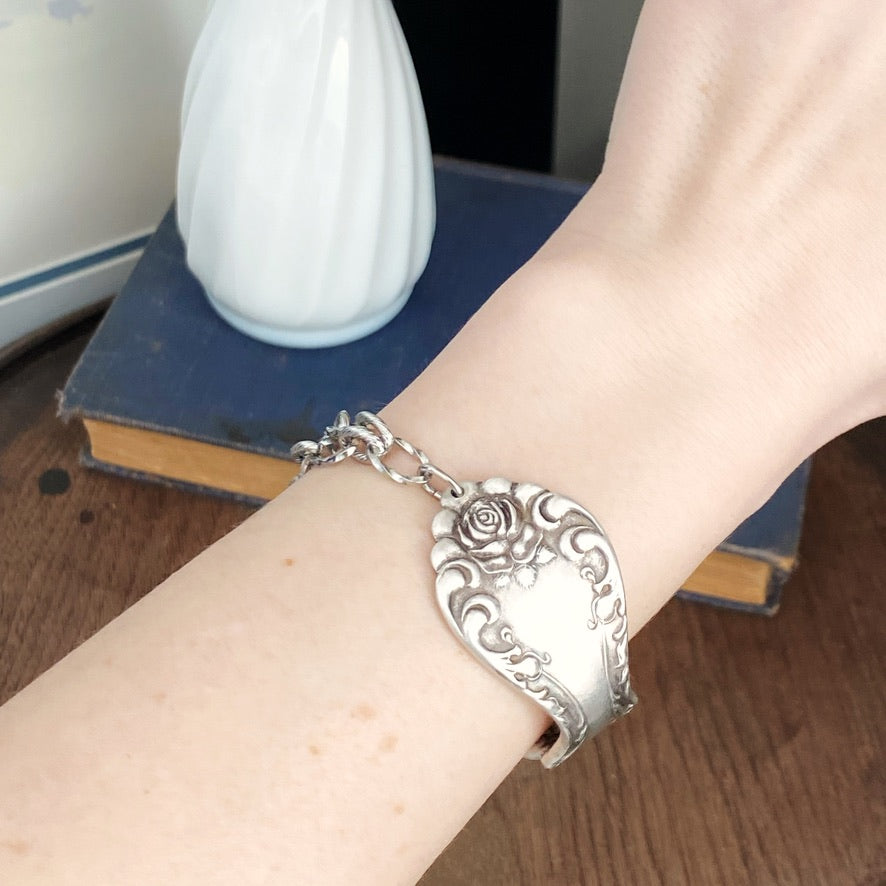 Rose 1905, Half Chain Bracelet, Vintage Spoon Handle, Antique Spoon Bracelet Bracelets callistafaye   