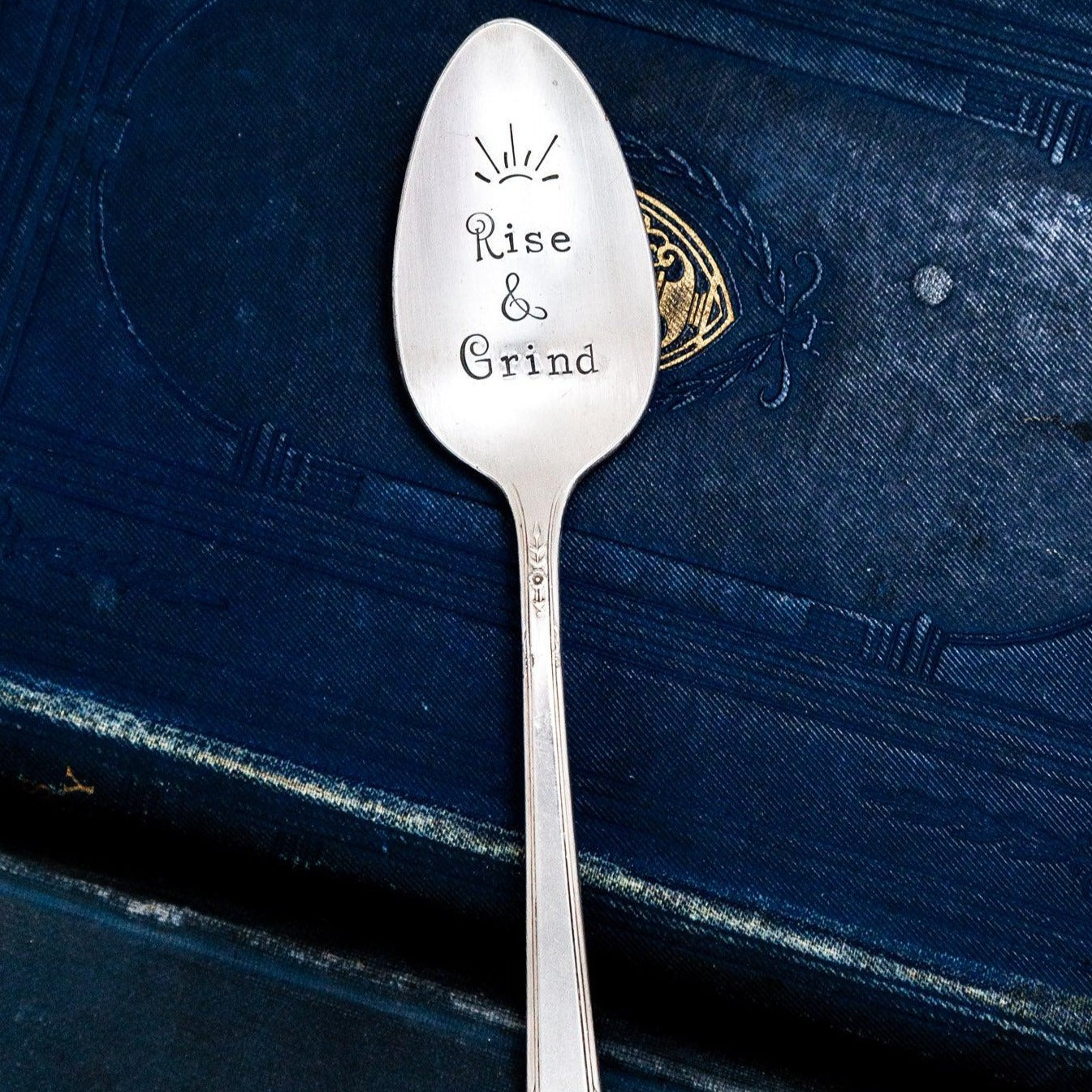 Rise & Grind, Hand Stamped Vintage Spoon Spoons callistafaye   