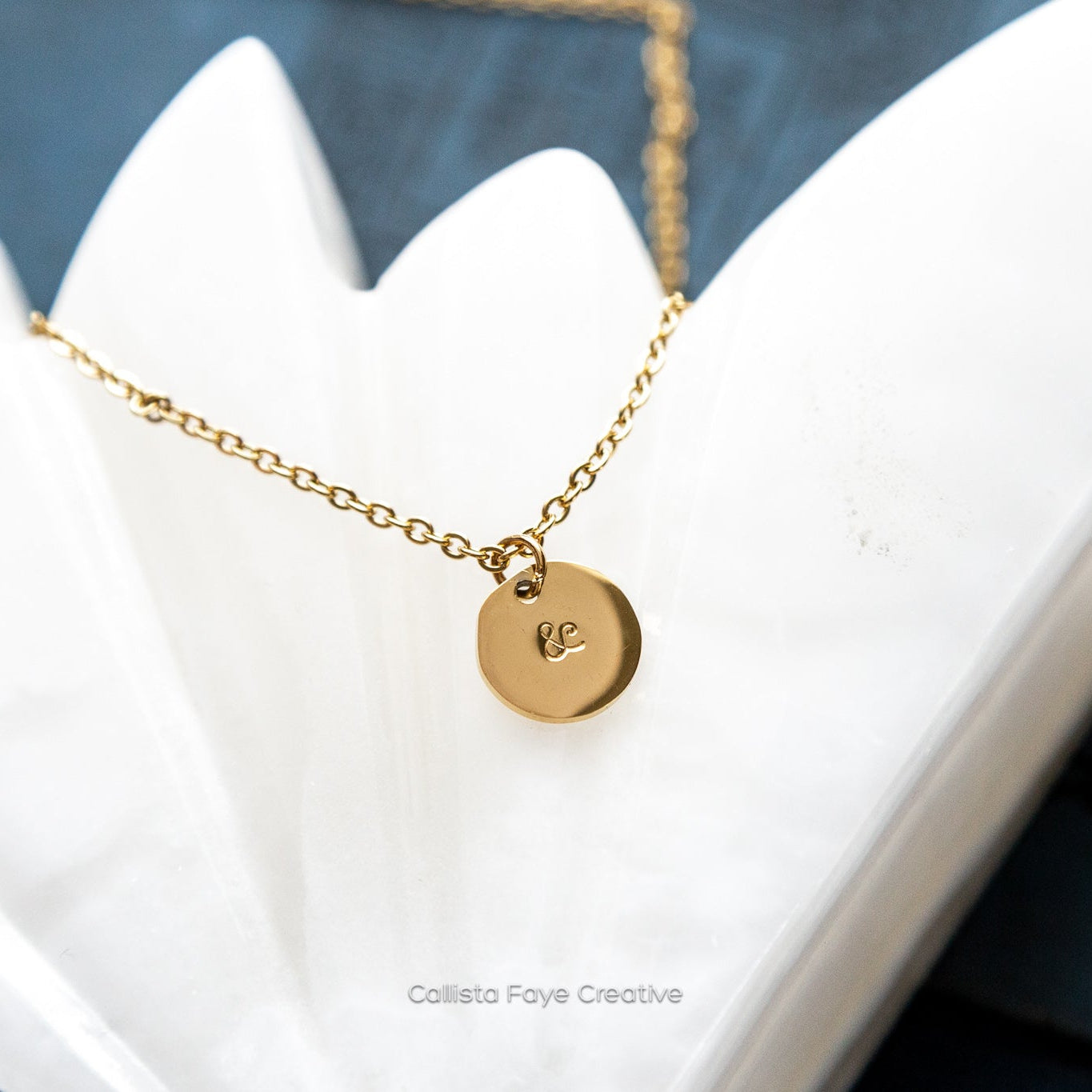 And, Hand Stamped Symbolic Coin Necklace Necklaces callistafaye Gold  
