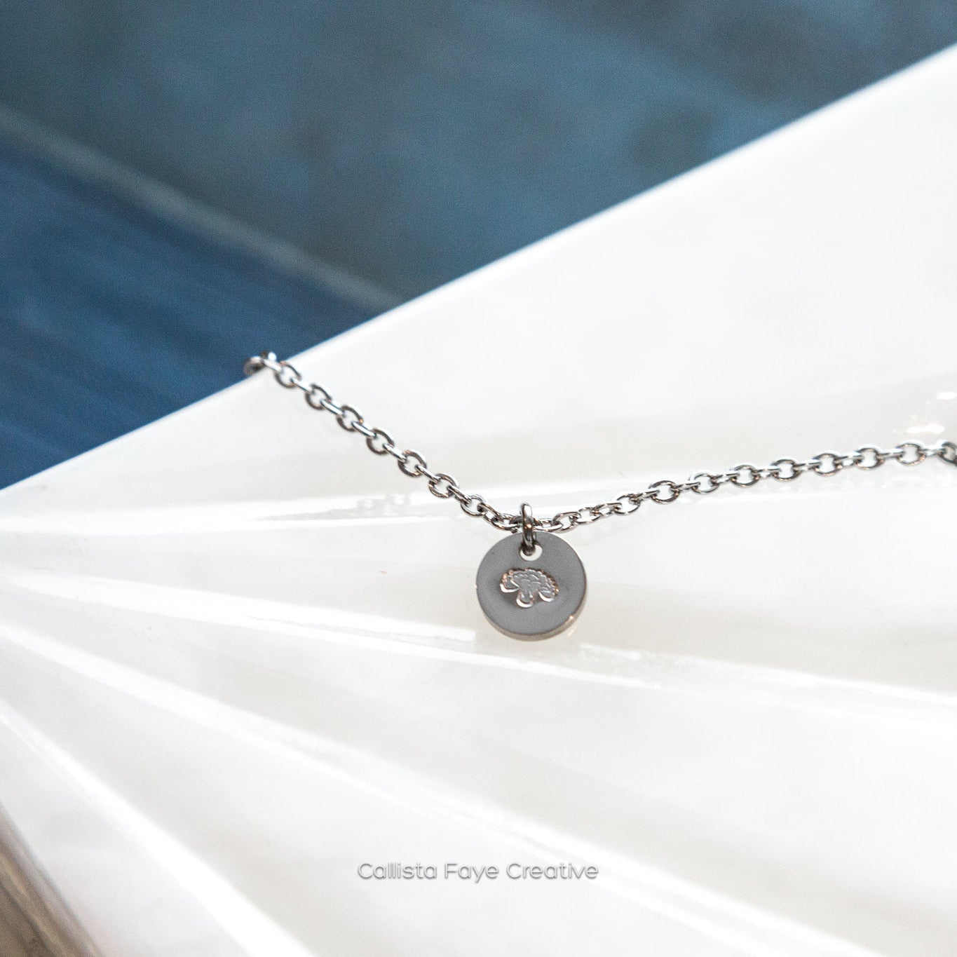 Custom Initial / Birth Flower, Mini Coin Necklace, Personalized Necklaces callistafaye 1 Charm Silver 