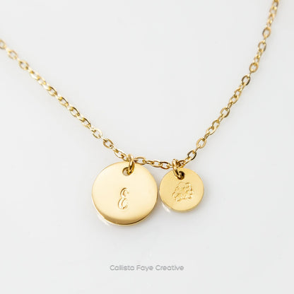 Personalized Duo Coin Custom Necklace Necklaces callistafaye Gold  