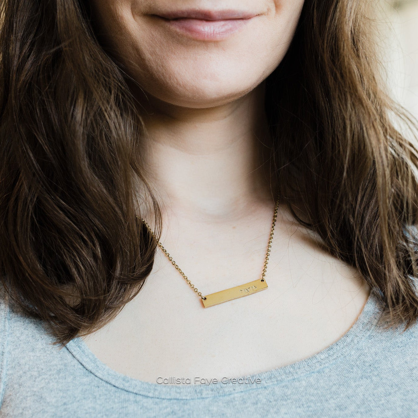 Brave, Hand Stamped Bar Affirmation Necklace Necklaces callistafaye   