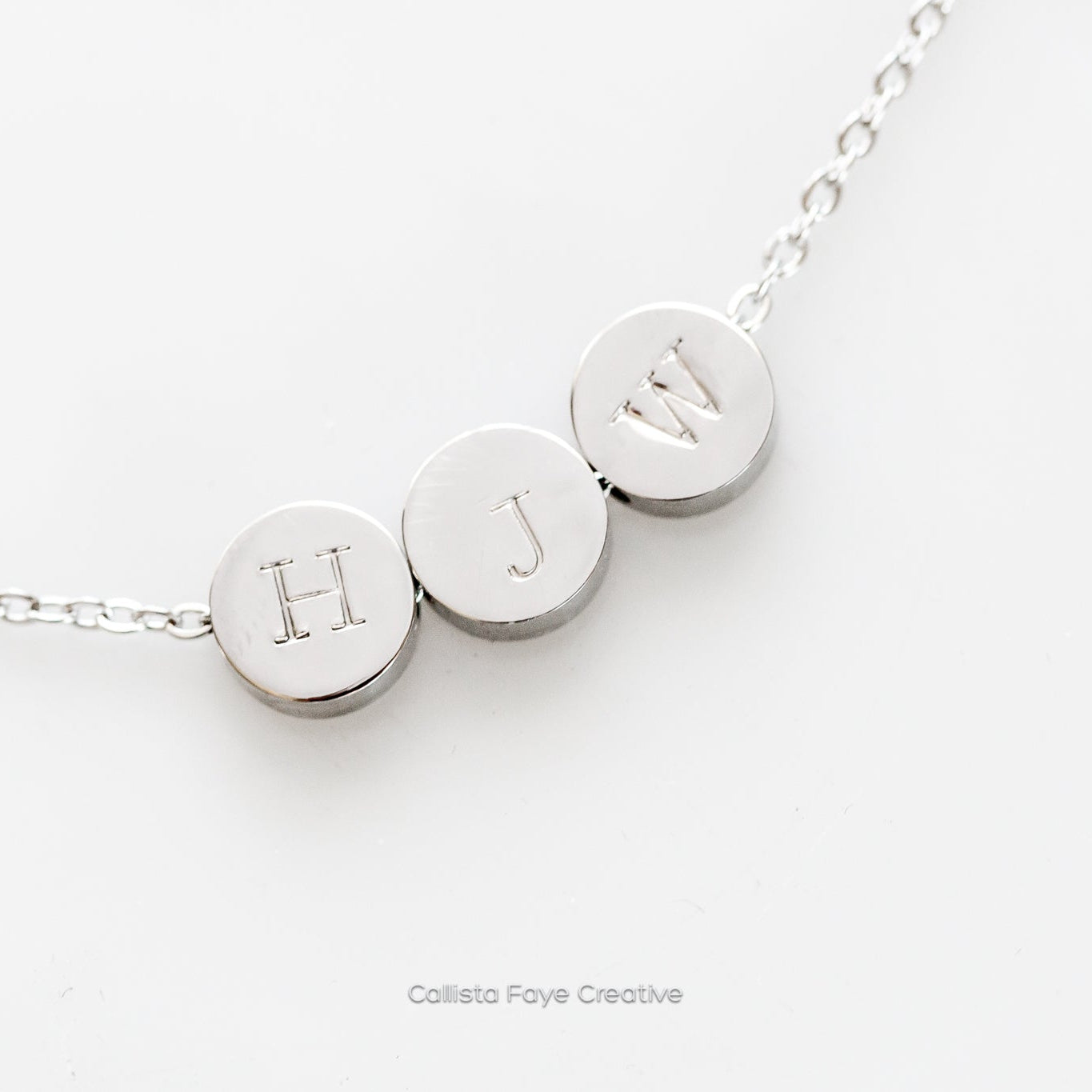 Custom Initial / Birth Flower Mini Coin BEAD Necklace, Personalized Necklaces callistafaye   