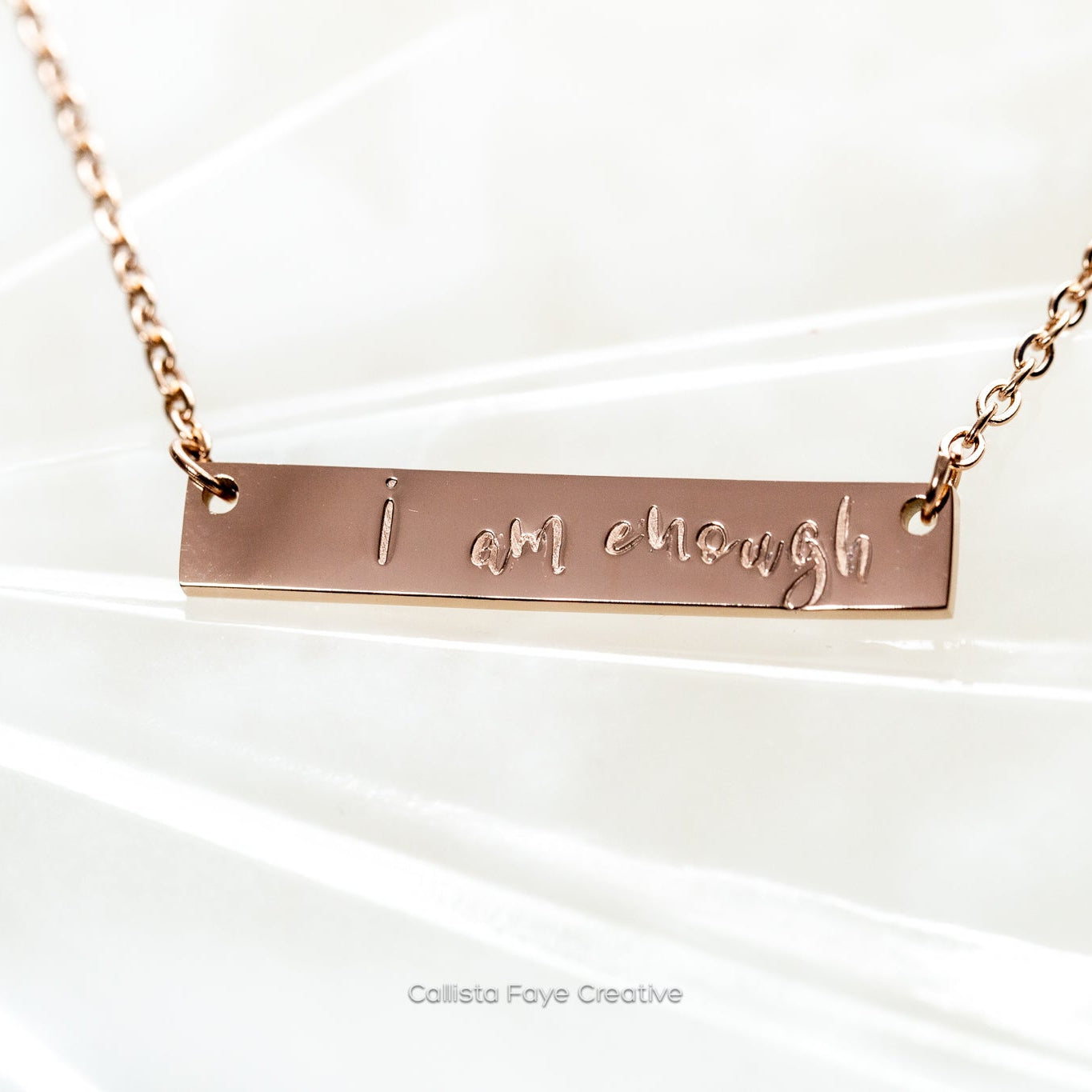 I am enough Necklace, I am loved, strong, worthy – Everything Beautiful  Jewelry