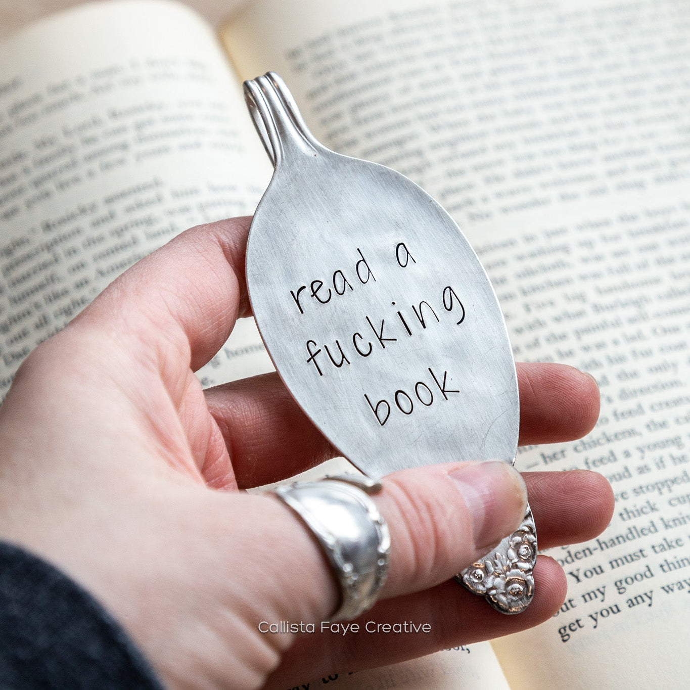 Read a Fucking Book, Vintage Spoon Bookmark Bookmarks callistafaye   