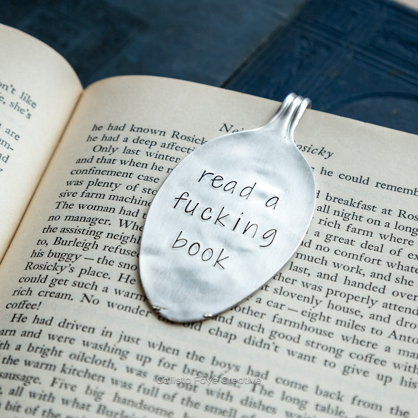 Read a Fucking Book, Vintage Spoon Bookmark Bookmarks callistafaye   