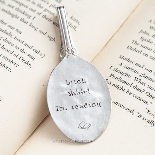 Bitch Shhh! I'm Reading, Vintage Spoon Bookmark Bookmarks callistafaye   