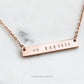 No Excuses, Hand Stamped Bar Affirmation Necklace Necklaces callistafaye Rose Gold  