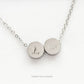 Custom Initial / Birth Flower Mini Coin BEAD Necklace, Personalized Necklaces callistafaye 2 Beads Silver 