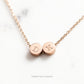 Custom Initial / Birth Flower Mini Coin BEAD Necklace, Personalized Necklaces callistafaye 2 Beads Rose Gold 