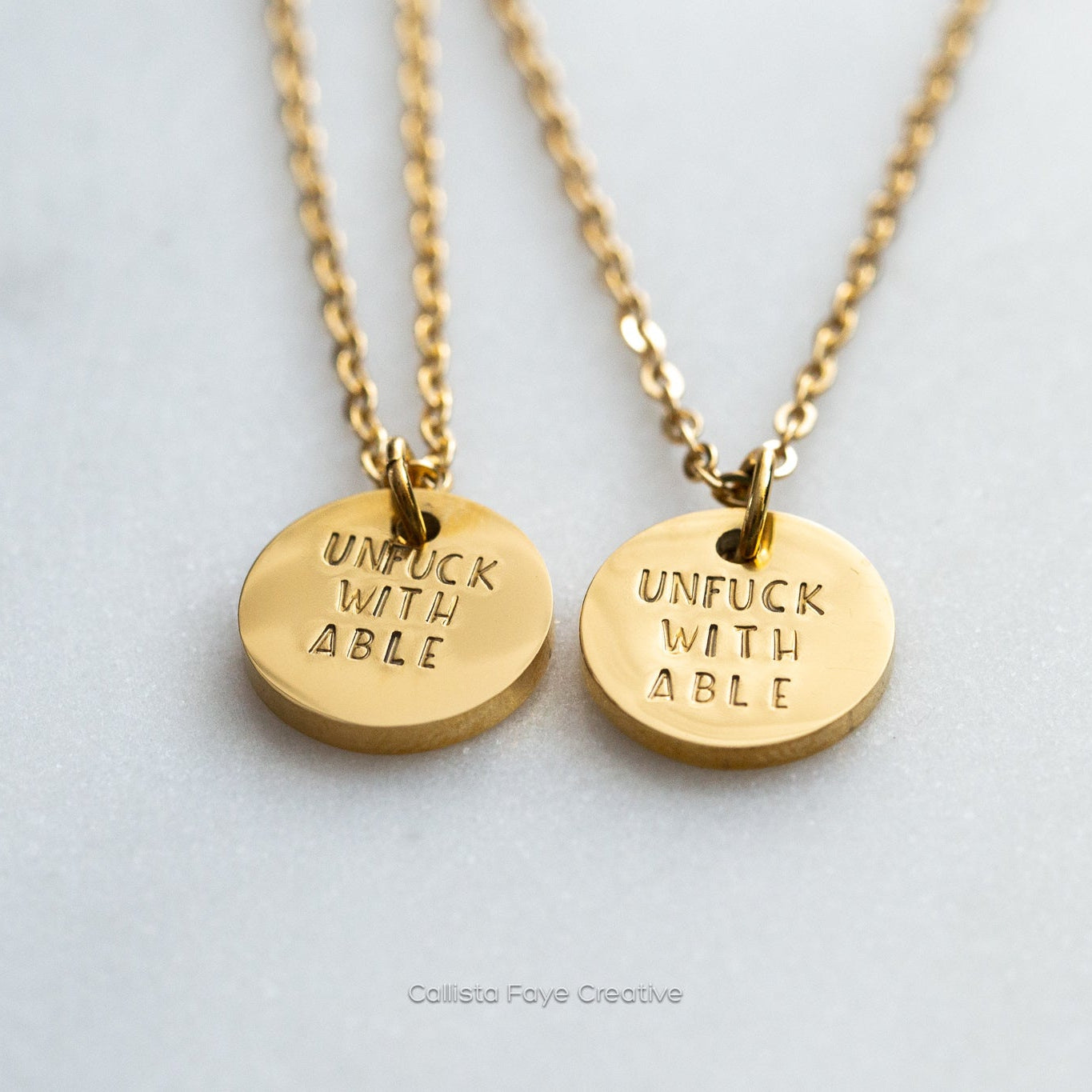 Unfuckwithable, Hand Stamped Coin Necklace Necklaces callistafaye   