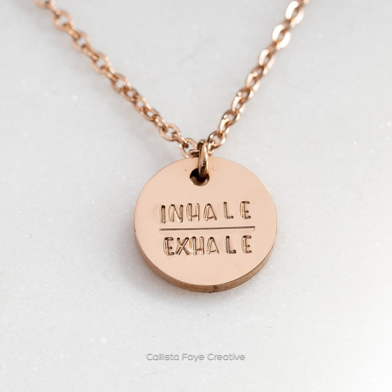 Inhale | Exhale, Hand Stamped Coin Necklace Necklaces callistafaye   