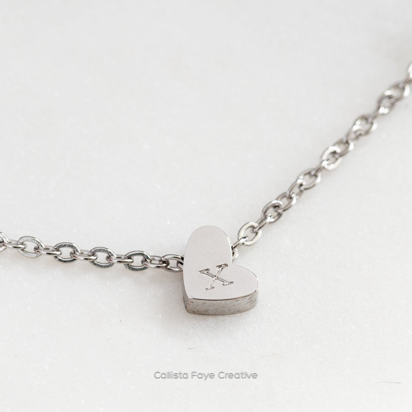 Custom Initial Mini Heart Bead Necklace, Personalized Necklaces callistafaye   
