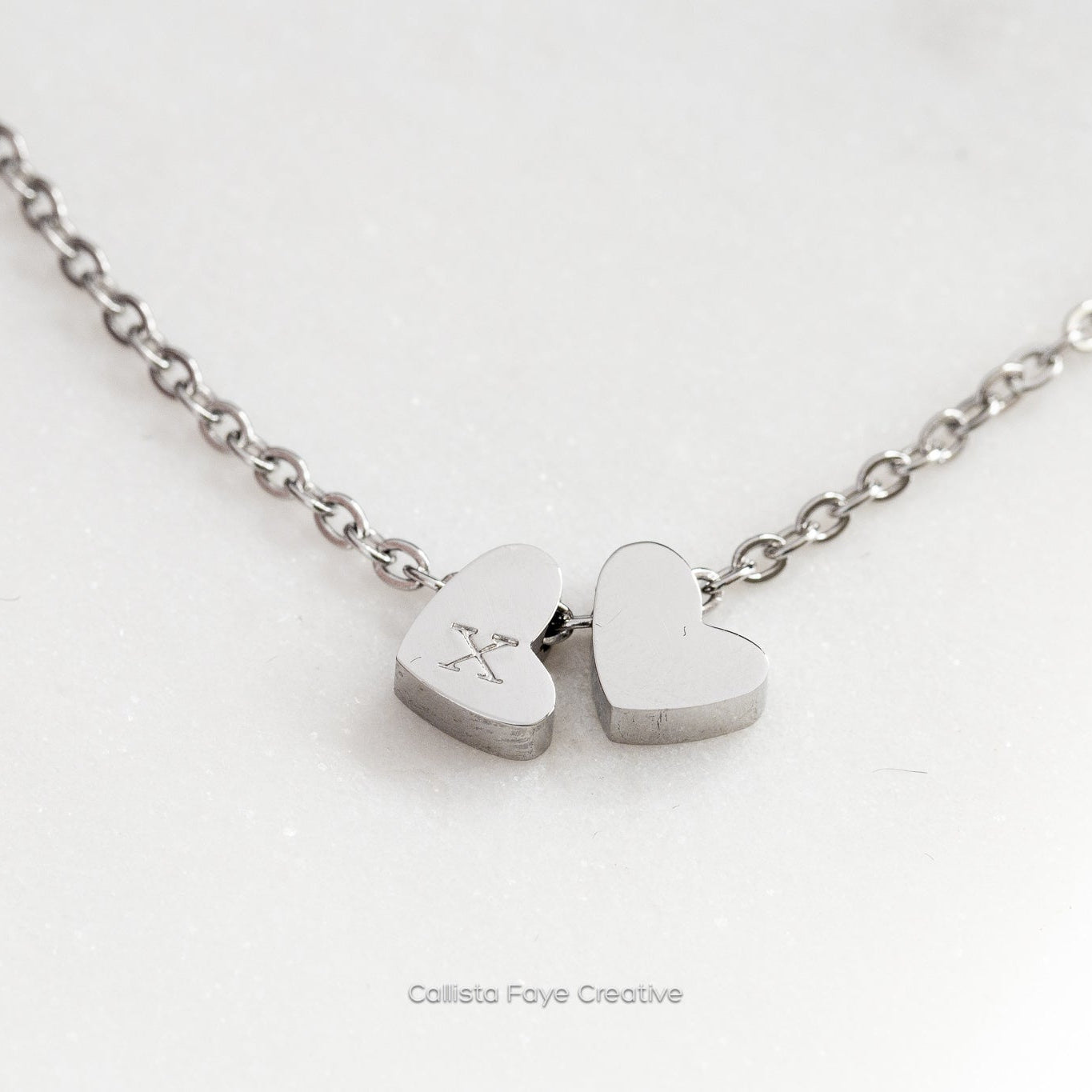 Custom Initial Mini Heart Bead Necklace, Personalized Necklaces callistafaye   