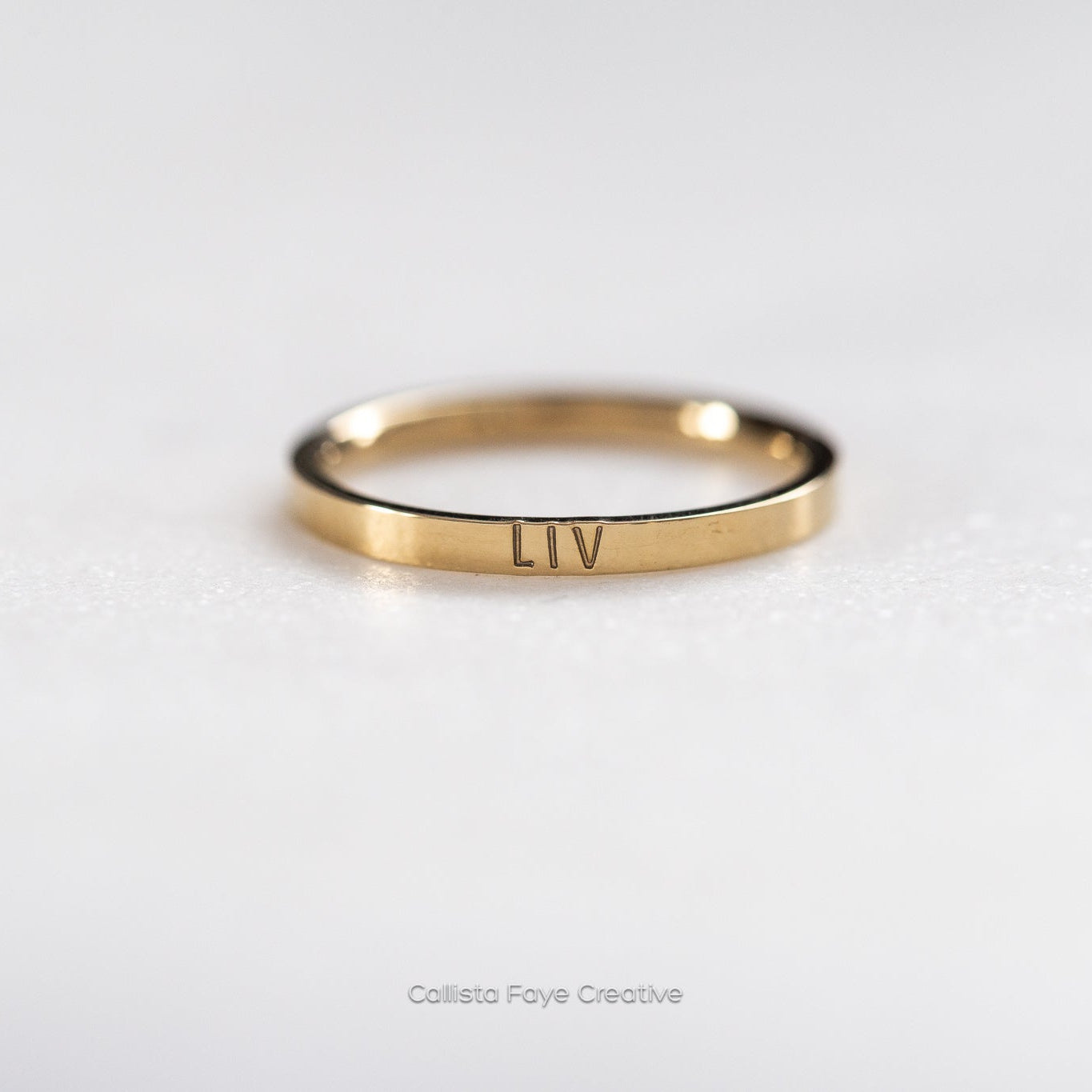 Custom Mini Stacking Rings, Personalized Stainless Steel Jewelry, Minimalist Rings, Waterproof Jewelry, Dainty Ring, Stacking Ring Set Rings callistafaye Gold 3 