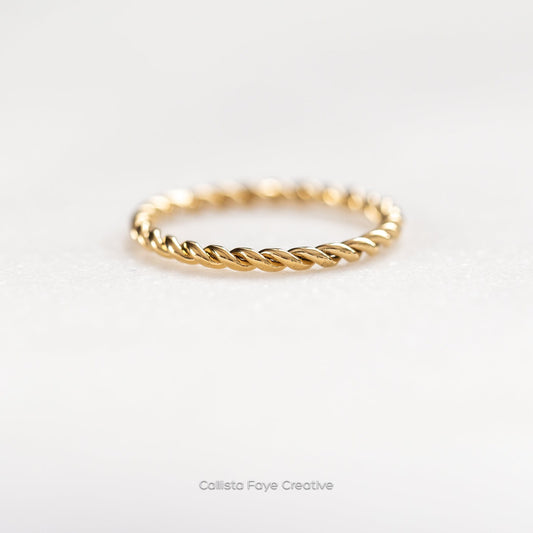 Twist Mini Stacking Rings Rings callistafaye Gold 4 