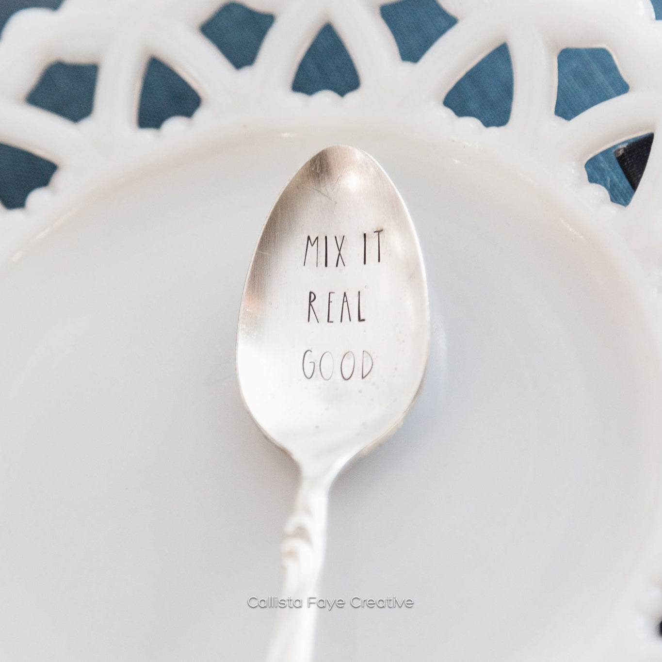 Mix It Real Good, Hand Stamped Vintage Spoon Spoons callistafaye   