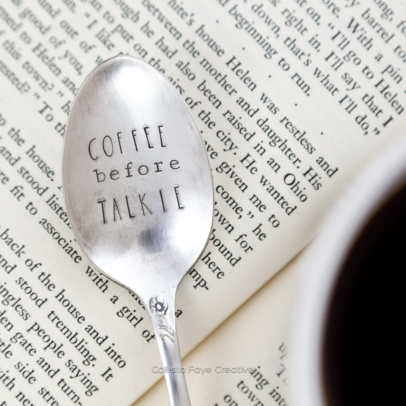 Coffee Before Talkie, Hand Stamped Vintage Spoon Spoons callistafaye   