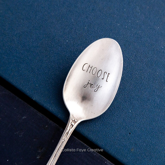 Choose Joy 2, Hand Stamped Vintage Spoon Spoons callistafaye   
