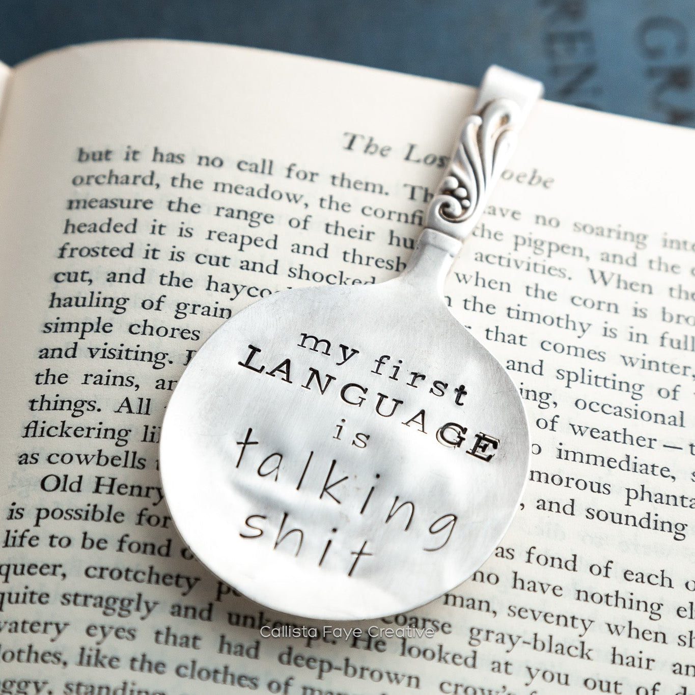 My First Language is Talking Shit, Vintage Spoon Bookmark Bookmarks callistafaye   