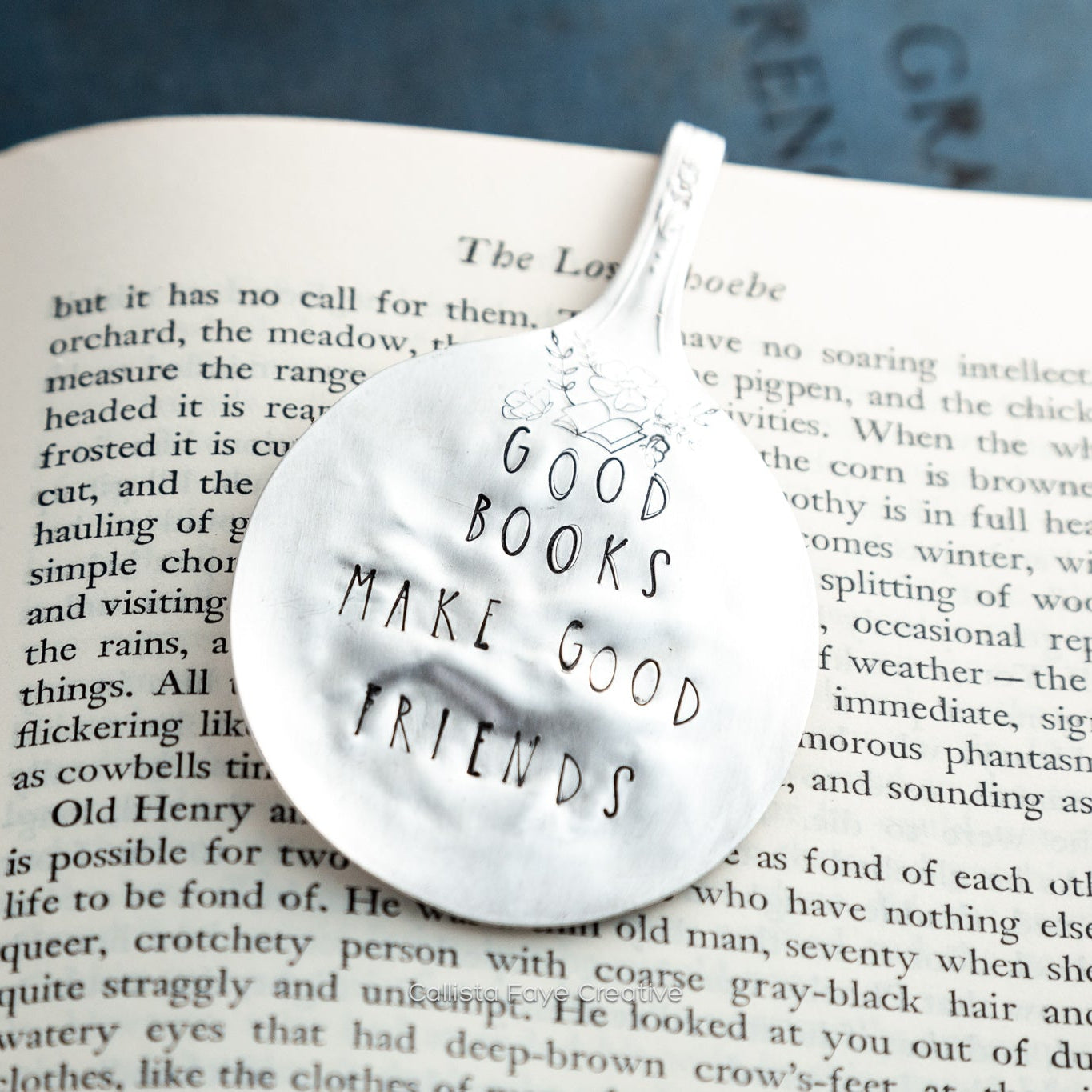 Good Books Make Good Friends, Vintage Spoon Bookmark Bookmarks callistafaye   