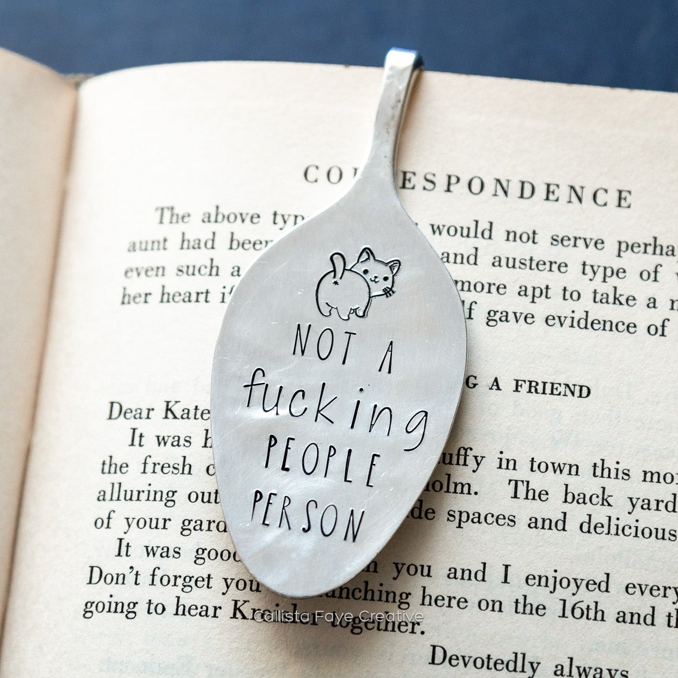 Not a Fucking People Person, Vintage Spoon Bookmark Bookmarks callistafaye   