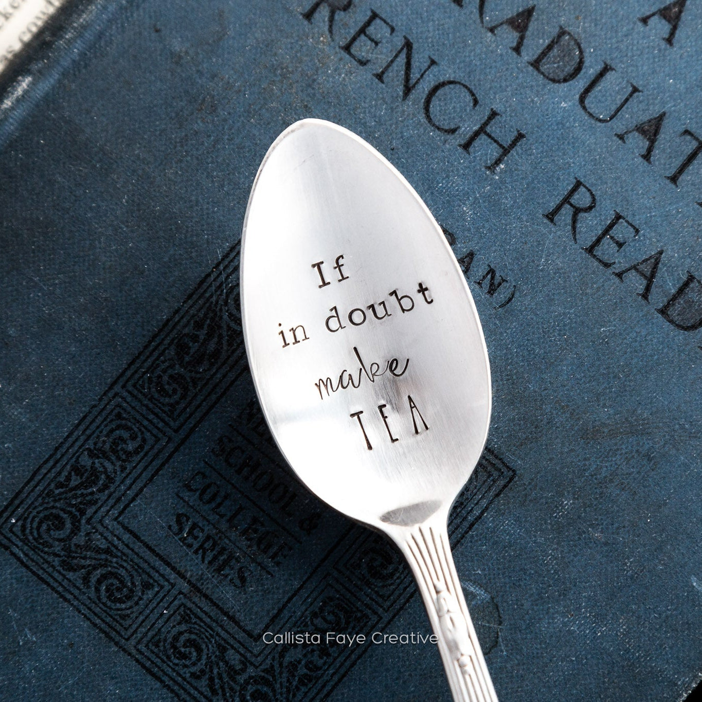 If In Doubt Make Tea, Hand Stamped Vintage Spoon Spoons callistafaye   