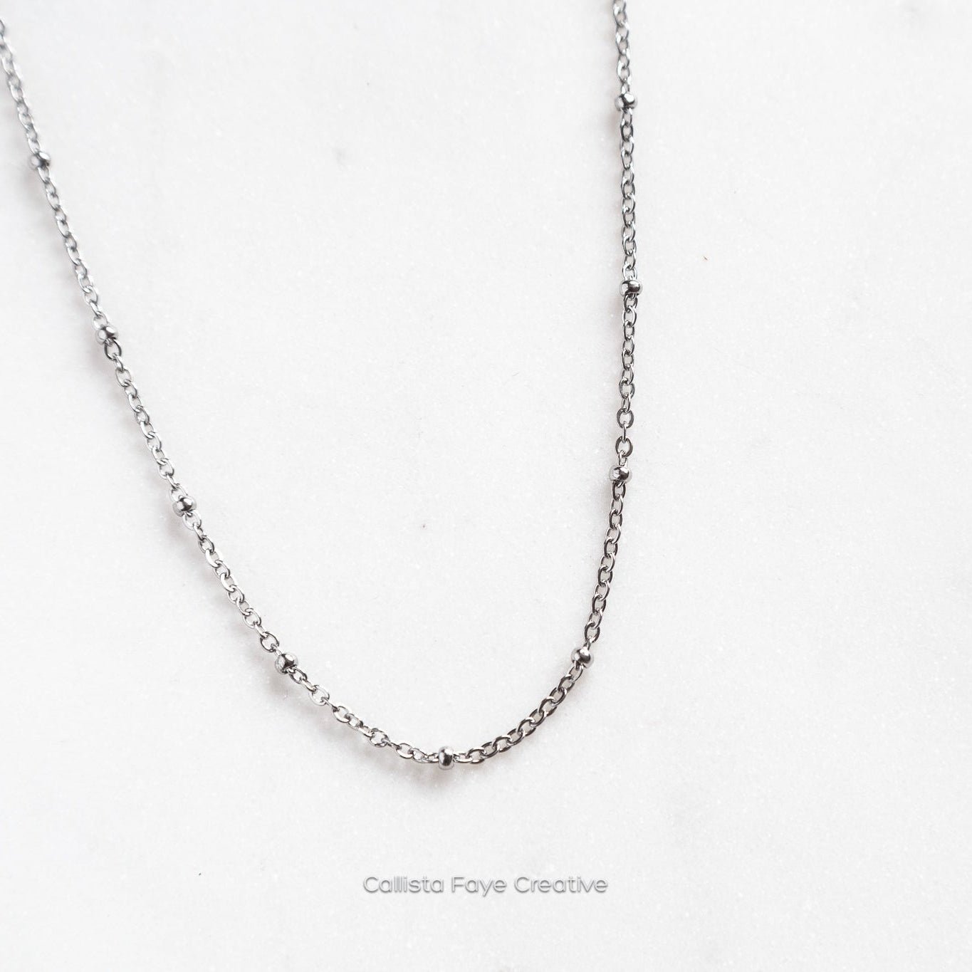 Satellite Chain, Dainty Layering Necklace, Stainless Steel Jewelry, Minimalist Necklace, Waterproof Jewelry, Dainty Necklace Necklaces callistafaye Silver  
