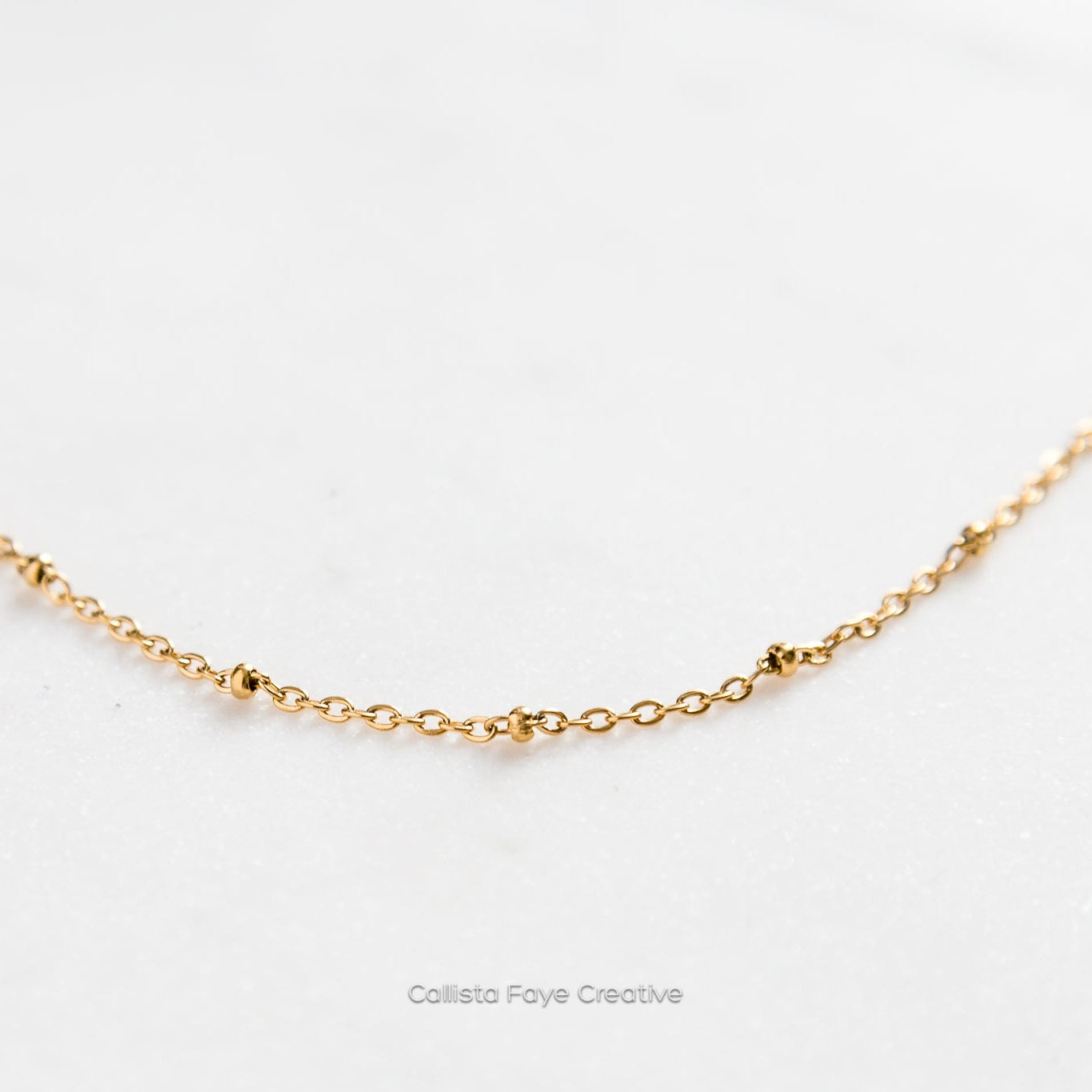 Satellite Chain, Dainty Layering Necklace, Stainless Steel Jewelry, Minimalist Necklace, Waterproof Jewelry, Dainty Necklace Necklaces callistafaye Gold  