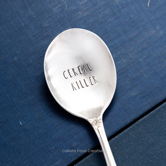 Cereal Killer TBSP, Hand Stamped Vintage Spoon Spoons callistafaye   