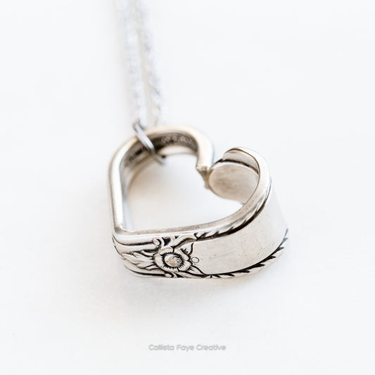 Pendant 1941, Floating Heart, Vintage Spoon Jewelry Hearts callistafaye   