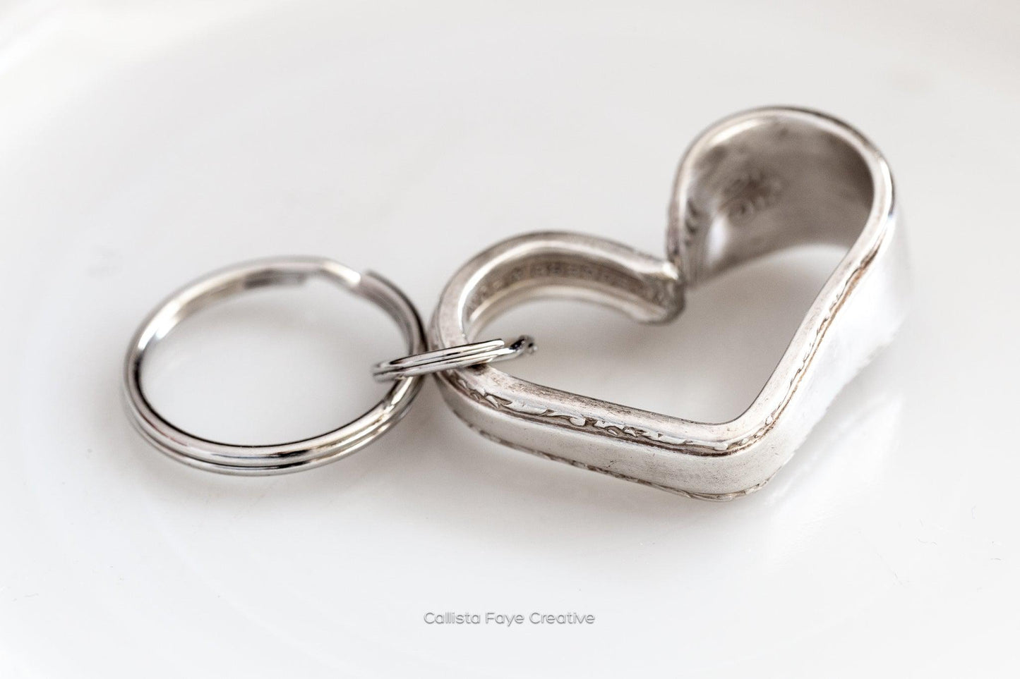 “P” Monogram, Exquisite 1940, Floating Heart Keychain, Vintage Spoon Keychain Hearts callistafaye   
