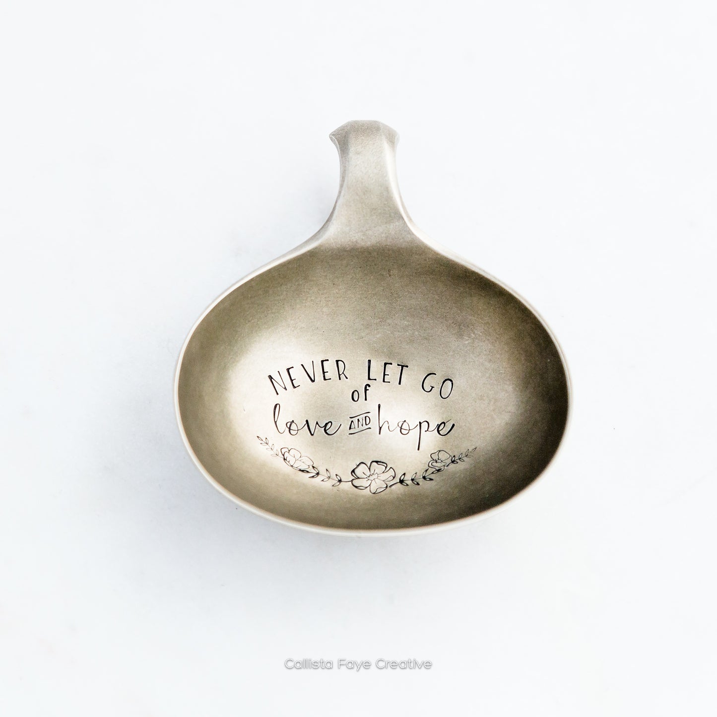 Never Let Go of Love and Hope, Ladle Trinket Dish, Vintage Spoon Decor Trinket Dish callistafaye   
