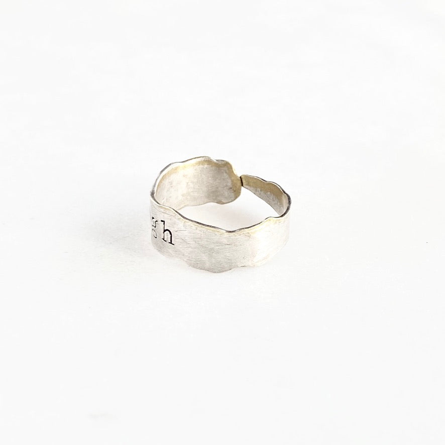 Enough Fork Tine Ring, Size 10, Hammered Stacking Ring, Reversible Ring Rings callistafaye   