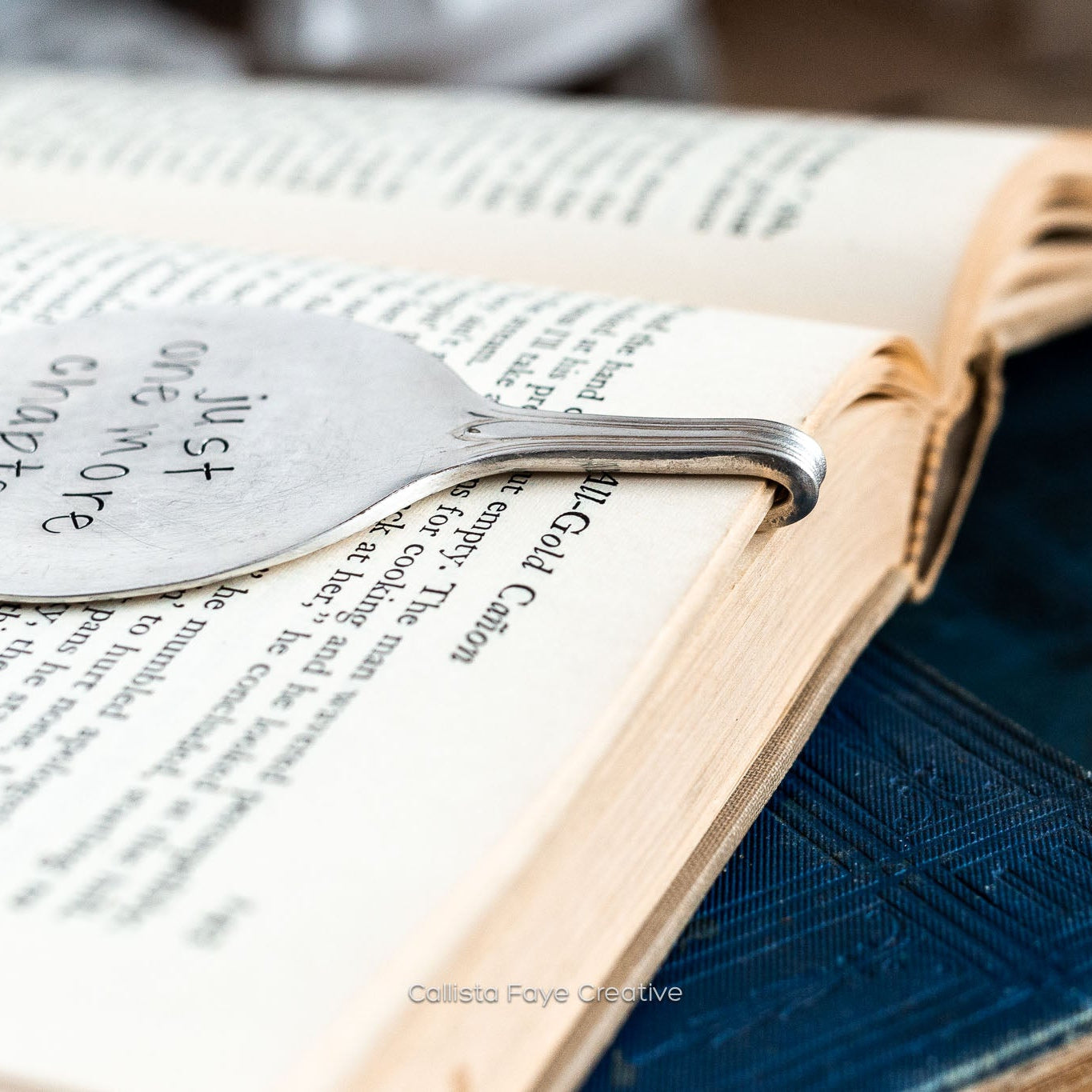 Just One More Chapter, Vintage Spoon Bookmark Bookmarks callistafaye   