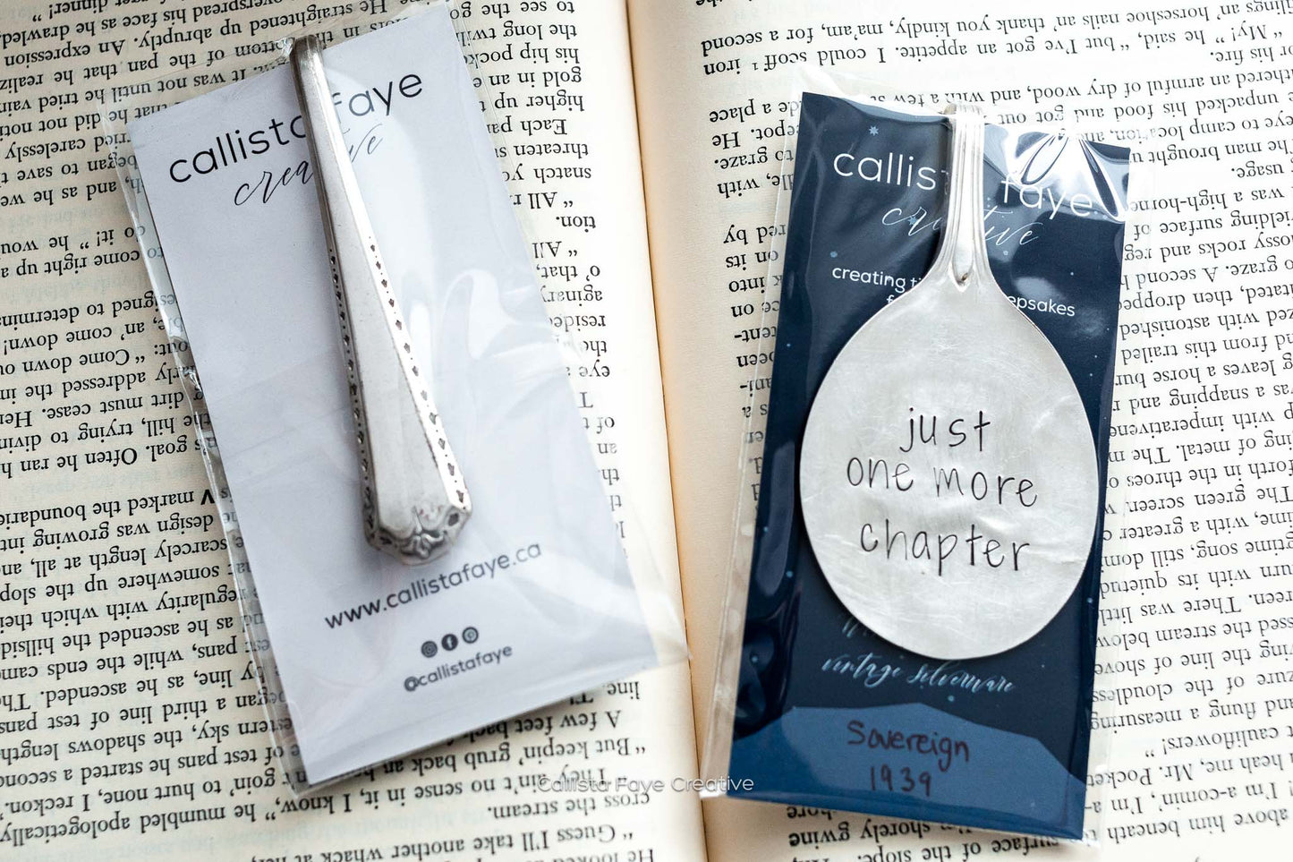 Onto the Next Chapter (floral), Vintage Spoon Bookmark Bookmarks callistafaye