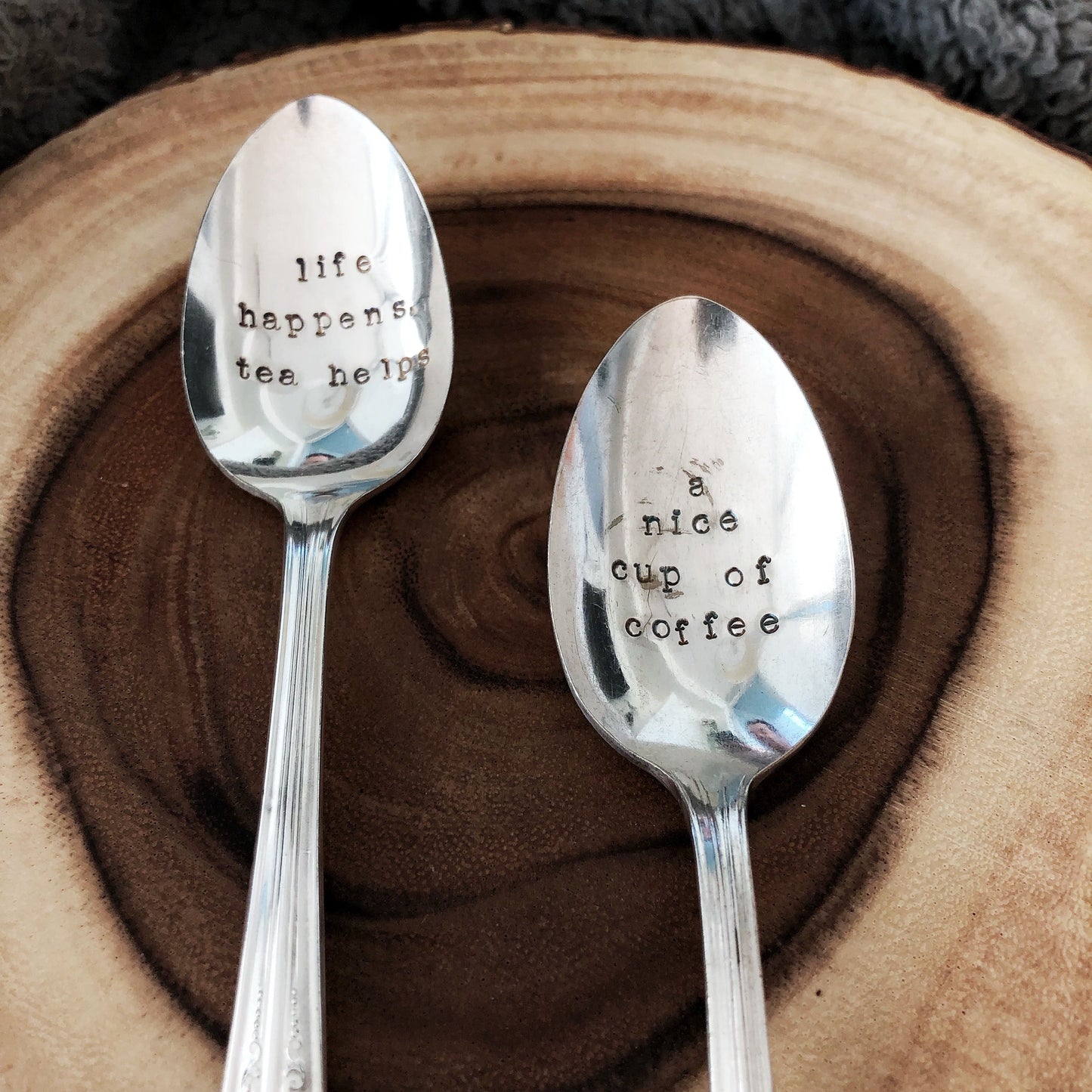 CUSTOM Hand Stamped Vintage Spoon Spoons callistafaye