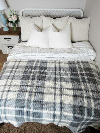 Easy Plaid Crochet Blanket PATTERN PDF Crochet Pattern callistafaye   