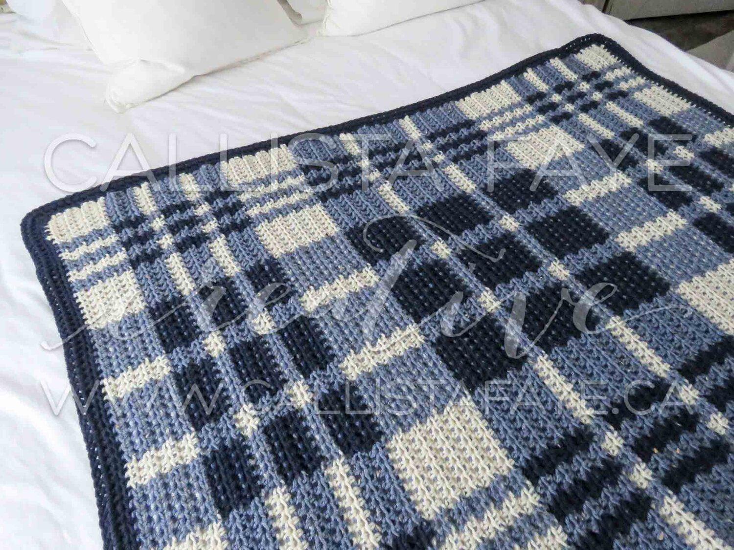 Tartan Baby Blanket Crochet PATTERN PDF Crochet Pattern callistafaye   