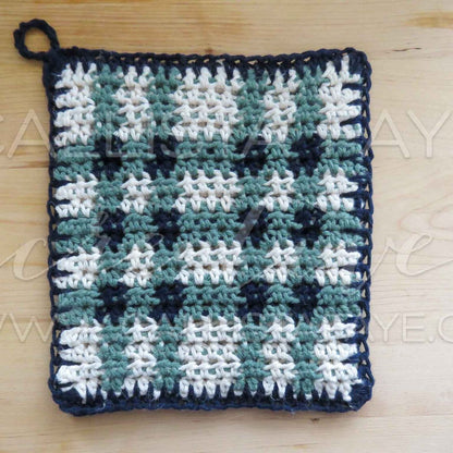 Easy Plaid Pot Holder COLLECTION - Crochet Patterns PDF Crochet Pattern callistafaye   