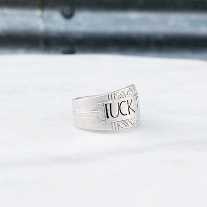 Fuck It, Park Lane 1936, Custom Size Spoon Ring, Vintage Silverware Ring Rings callistafaye   