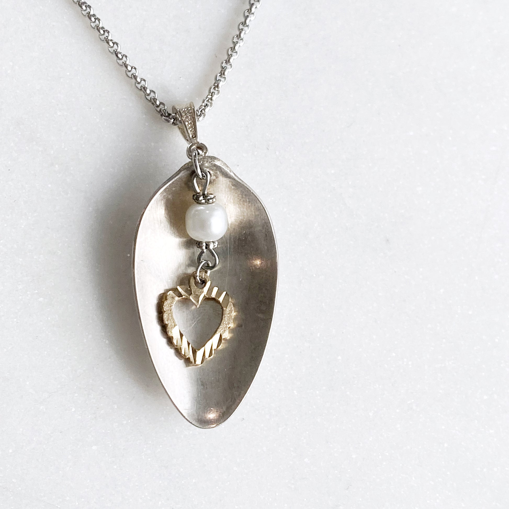 Golden Heart, Spoon Bowl Necklace, Vintage Spoon Jewelry Necklaces callistafaye   