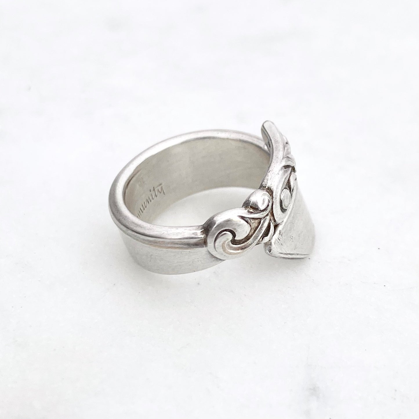 Tiny South Seas 1955, Custom Size, Spiral Demi Spoon Ring, Vintage Spoon Ring Rings callistafaye   